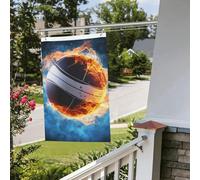 Drapeau de volley-ball de glace et de feu de 61 cm x 0,9 m pour extérieur et intérieur - Drapeaux de jardin avec œillets verticaux double face pour décorations de cour