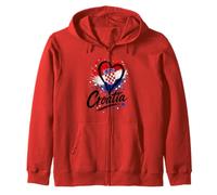 Drapeau de Voyage en Forme de cœur avec Inscription « I Love Croatia » Sweat à Capuche