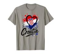 Drapeau de Voyage en Forme de cœur avec Inscription « I Love Croatia » T-Shirt