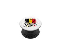 Drapeau de Voyage I Love Belgium - Motif cœur Souvenir PopSockets PopGrip Adhésif
