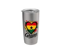 Drapeau de voyage I Love Ghana - Motif touriste Gobelet isotherme en acier inoxydable double paroi