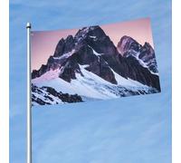 Drapeau de voyage imprimé montagne pour décoration de jardin, extérieur, balcon, mur, cour, porche