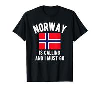 Drapeau de Voyage Vintage Norway is Calling and I Must Go T-Shirt