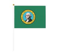 Drapeau de Washington double face et mini drapeaux à bâton, adaptés pour la décoration de fête et les activités d'équipe