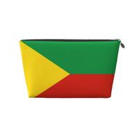 Drapeau de Zabaykalsky Krai Trousse de maquillage de voyage en cuir étanche