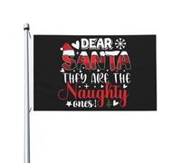 Drapeau « Dear Santa They Are The Naughty Ones » 3 x 5 - Drapeau fantaisie extérieur double face - Décoration murale pour chambre de fille - 0,9 x 1,5 m - Cher Santa They Are The Naughty Ones - Tapiss