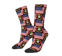 Drapeau D'East St. Louis, Illinois Et Des États-Unis Femme Homme Chaussette De Basket Respirant Chaussettes Tennis Anti-Transpirante Soquettes Sport Pour Randonnées Vie Quotidienne Cyclisme