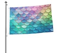 Drapeau d'écailles de sirène dégradées de rêve, 6 x 0,9 m, double face, drapeau de jardin, drapeau de cour pour l'extérieur, les vacances, bannière cadeau avec œillets, toile de fond pour photo pour