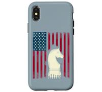 Drapeau d'échecs USA Grand maître Mat Roi Stratégie Coque pour iPhone X/XS