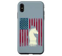 Drapeau d'échecs USA Grand maître Mat Roi Stratégie Coque pour iPhone XS Max