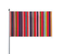 Drapeau décoratif à rayures colorées sur un seul côté de 0,9 x 1,5 m à suspendre dans la pelouse extérieure et intérieure balcons
