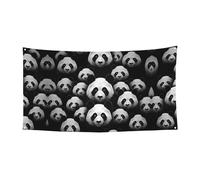 Drapeau décoratif à suspendre en forme de tête de panda (surdimensionné 177,8 x 88,9 cm) pour fête de Noël, fête d'anniversaire, fête de vacances,