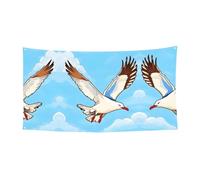 Drapeau décoratif à suspendre Motif mouettes volantes 177,8 x 88,9 cm