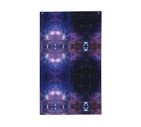 Drapeau décoratif bleu et violet imprimé galaxie toutes saisons sur un seul côté pour intérieur ou extérieur