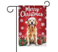 Drapeau décoratif Chien Joyeux Noël Labrador Bannière décorative 12x18
