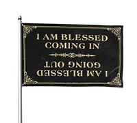 Drapeau décoratif de bar pour la maison « I Am Blessed Coming In And Going Out » - Drapeau de jardin amusant pour décoration de chambre (30 x 45 cm)