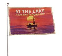 Drapeau décoratif de Jardin Au bord du lac c'est l'heure de l'apéro | Double Face Décoration de Drapeau Durable Bannière décorative pour Patio Bureaux