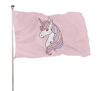 Drapeau décoratif de jardin, bannière de cour, imprimé tête de licorne, toutes saisons, drapeaux de bienvenue de jardin, décoration à suspendre sur la pelouse, 60 x 90 cm