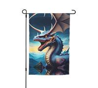 Drapeau décoratif de jardin dragon rugissant 30,5 x 45,7 cm, 100 % fibre de polyester, tissu épais, universel pour toutes les saisons