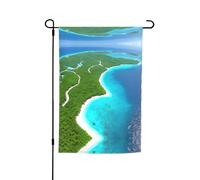 Drapeau décoratif de jardin imprimé « An island in the Ocean » - 30,5 x 45,7 cm - Drapeau de cour pour terrasse, balcon, jardin, pelouse