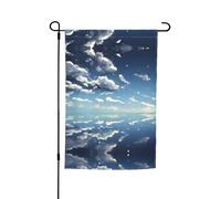 Drapeau décoratif de jardin imprimé ciel bleu et nuages blancs 30,5 x 45,7 cm - Drapeau de cour pour terrasse, balcon, jardin, pelouse