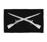 Drapeau Décoratif De Jardin Infanterie Noire Et Blanche Imperméable Bannière Double Face Drapeau De La Fierté Pour Balcon Extérieure Porche 3X5 Ft