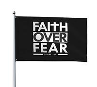 Drapeau Décoratif De Jardin La Foi Plutôt Que La Peur : Verset Biblique Sur Le Christianisme Amusant Bannière Double Face Drapeau De Bienvenue Pour Ferme Balcon Porche 3X5 Ft