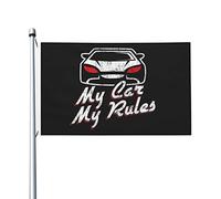 Drapeau décoratif de Jardin Ma voiture mes règles Bannière décorative | Ferme 3x5 FT Suspendre Drapeau de Jardin Amusant Bannière pour Pelouse Bureaux