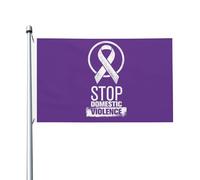Drapeau Décoratif De Jardin Mois De Sensibilisation À La Violence Domestique - Ruban Violet Amusant Bannière Décorative Imperméable Drapeau De Bienvenue Pour Maison Fête Bureaux 3X5 Ft