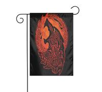 Drapeau décoratif de jardin Odin Viking mythologie nordique loup, pour terrasse extérieure, ambiance de fête de fin d'année (12 x 18 po)
