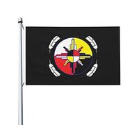 Drapeau Décoratif De Jardin Roue De Médecine Amérindienne Double Face Drapeaux De Cour Durable Bannière Décorative Pour Maison Porche Ferme 3X5 Ft