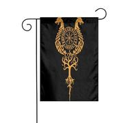 Drapeau décoratif de jardin, symbole de la mythologie païenne nordique viking d'Odin, pour patio extérieur, pour une ambiance de fête (30,5 x 45,7 cm)