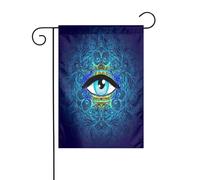 Drapeau décoratif de jardin, symbole de l'œil qui voit tout, main ouverte, pour terrasse extérieure, ambiance de fête (30,5 x 45,7 cm)