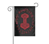 Drapeau décoratif de jardin, symbole païen de la mythologie nordique des Vikings, pour patio extérieur, ambiance de fête (30,5 x 45,7 cm)