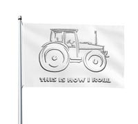 Drapeau Décoratif De Jardin Voilà Comment Je Travaille À La Ferme, Avec Mon Tracteur. Suspendre Drapeaux De Jardin Amusant Bannière Décorative Pour Patio D'Intérieur Fête 3X5 Ft