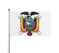 Drapeau décoratif d'extérieur 0,9 x 1,5 m, armoiries de l'Équateur Drapeau décoratif en polyester léger et élégant, résistant au soleil, à la pluie et à la décoloration.
