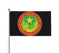 Drapeau décoratif d'extérieur 0,9 x 1,5 m, sceau de la Mauritanie drapeau décoratif en polyester léger et élégant, résistant au soleil, à la pluie et à la décoloration.