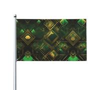 Drapeau décoratif d'extérieur à carreaux noir et vert (0,9 x 1,5 m), durable et résistant à la lumière, drapeau de mariage, cour, anniversaire de mariage