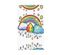 Drapeau décoratif d'extérieur avec motif gouttes de pluie et nuages arc-en-ciel