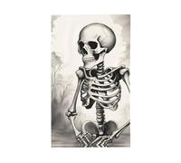 Drapeau décoratif d'extérieur avec motif squelette intéressant pour jardin, terrasse, boîte aux lettres, porche, véranda