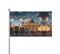 Drapeau décoratif d'extérieur Basilique Saint-Pierre (0,9 x 1,5 m), durable et résistant à la lumière, drapeau de mariage, cour, anniversaire de mariage