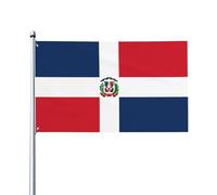 Drapeau décoratif d'extérieur de la République dominicaine (0,9 x 1,5 m), durable et résistant à la lumière, drapeau de mariage, cour en plein air, anniversaire de mariage