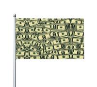 Drapeau décoratif d'extérieur de nombreux dollars de dessin animé (0,9 x 1,5 m), durable et résistant à la lumière, drapeau de mariage, cour, anniversaire de mariage
