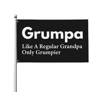 Drapeau décoratif d'extérieur de qualité supérieure, 3 x 5 pieds, Funny Grumpa Like A Regular Grandpa Only Grumpier Premium - Couleurs vives, coupe-vent et résistant à l'eau - Idéal pour le jardin et