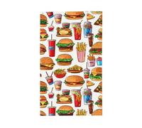 Drapeau décoratif d'extérieur imprimé Fast Food - Toutes saisons - Motif simple face - Pour cour, porche, terrasse