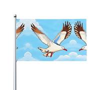 Drapeau décoratif d'extérieur imprimé mouettes volantes pour décorations de fête intérieures ou extérieures - 3 x 5 pieds
