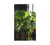 Drapeau décoratif d'extérieur Monstera Deliciosa - Bananier - Pour jardin, terrasse, boîte aux lettres, porche, véranda