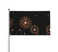 Drapeau décoratif d'extérieur motif pissenlit étoilé (0,9 x 1,5 m), durable et résistant à la lumière, drapeau de mariage pour cour ou anniversaire de mariage