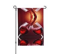 Drapeau décoratif d'extérieur résistant aux intempéries, imprimé « Santé avec un verre de vin rouge », double couche, pour cour, porche, patio et terrasse. Idéal pour tous types de jardins et terrass