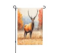 Drapeau décoratif double face avec renne d'Amérique du Nord - Bannière de jardin, parfaite pour la décoration extérieure et intérieure, disponible en deux tailles